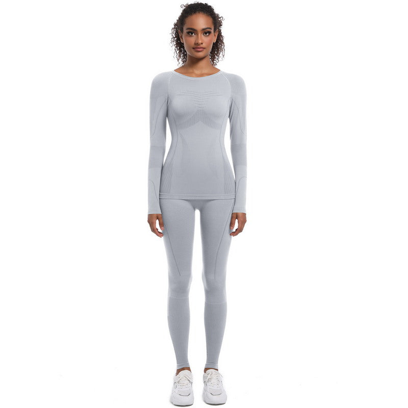 Yoga Set with Long Sleeve Top and Leggings