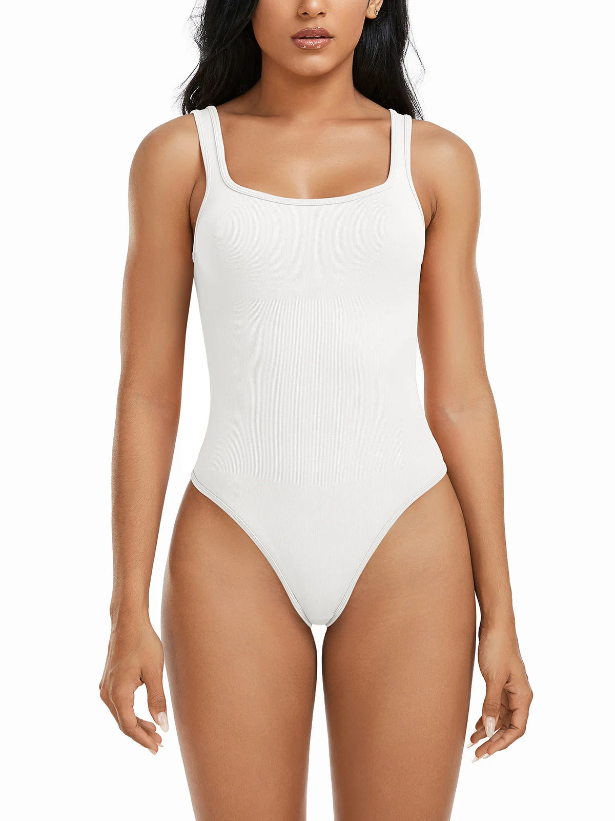 SereneChic Square Neck Yoga Bodysuit