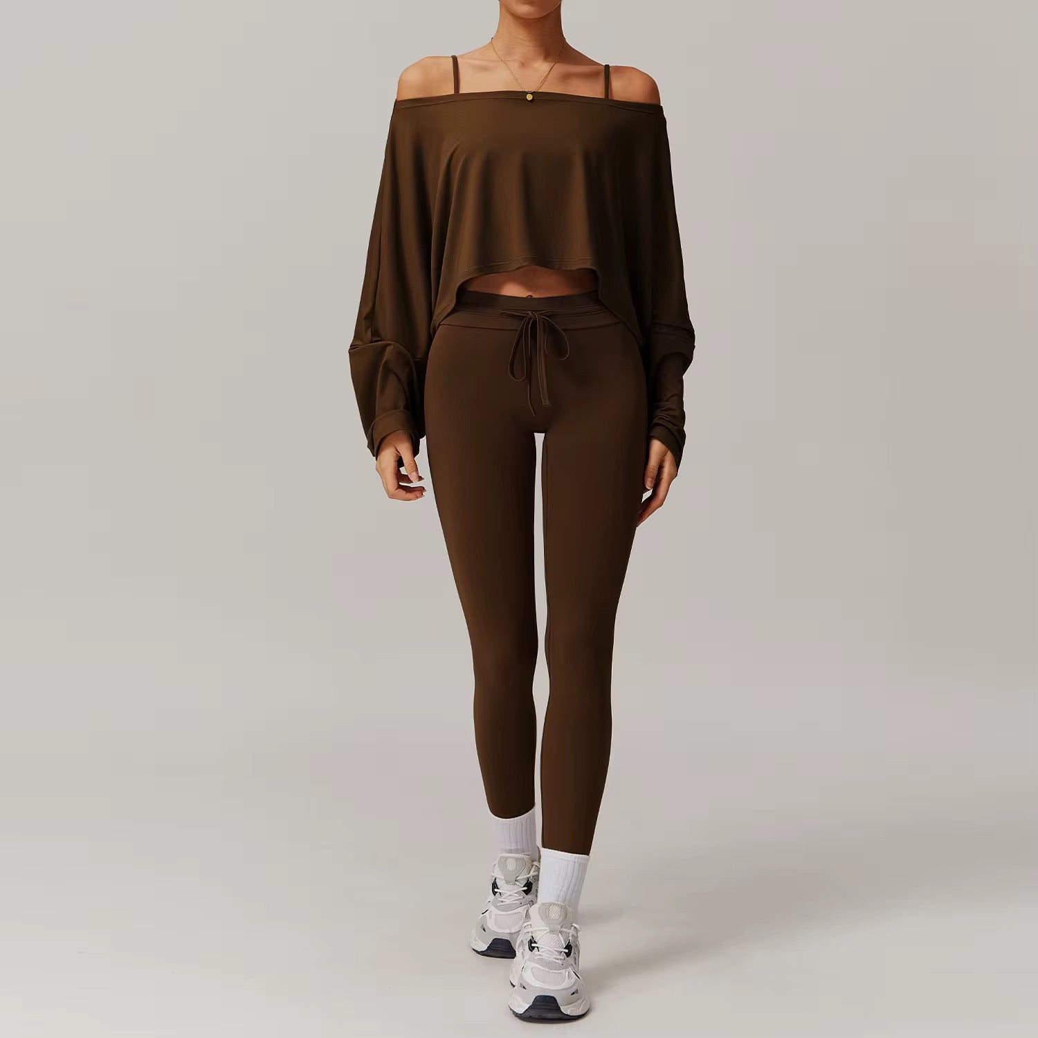 Flow Off-Shoulder Long Sleeve Crop Top