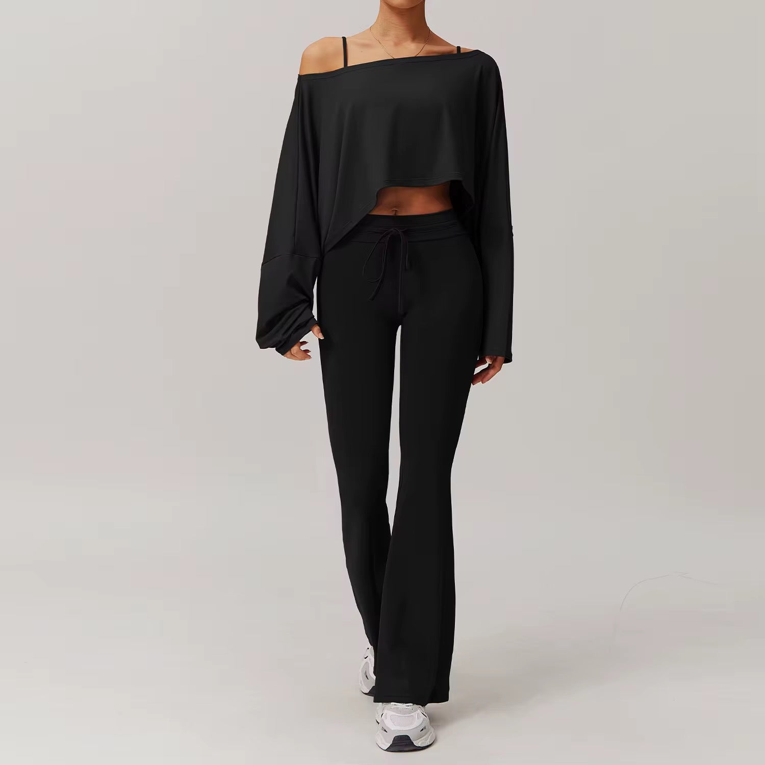 Flow Off-Shoulder Long Sleeve Crop Top