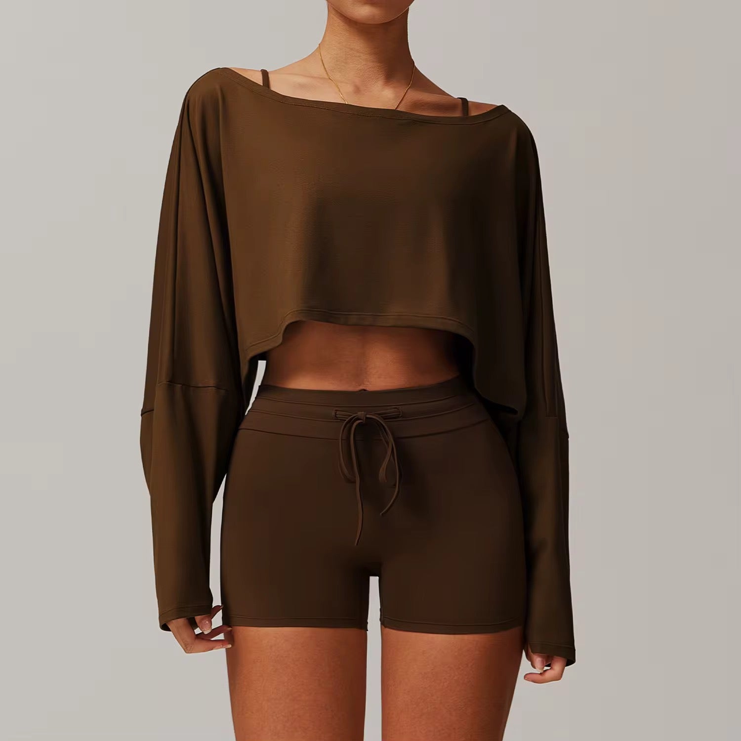 Flow Off-Shoulder Long Sleeve Crop Top