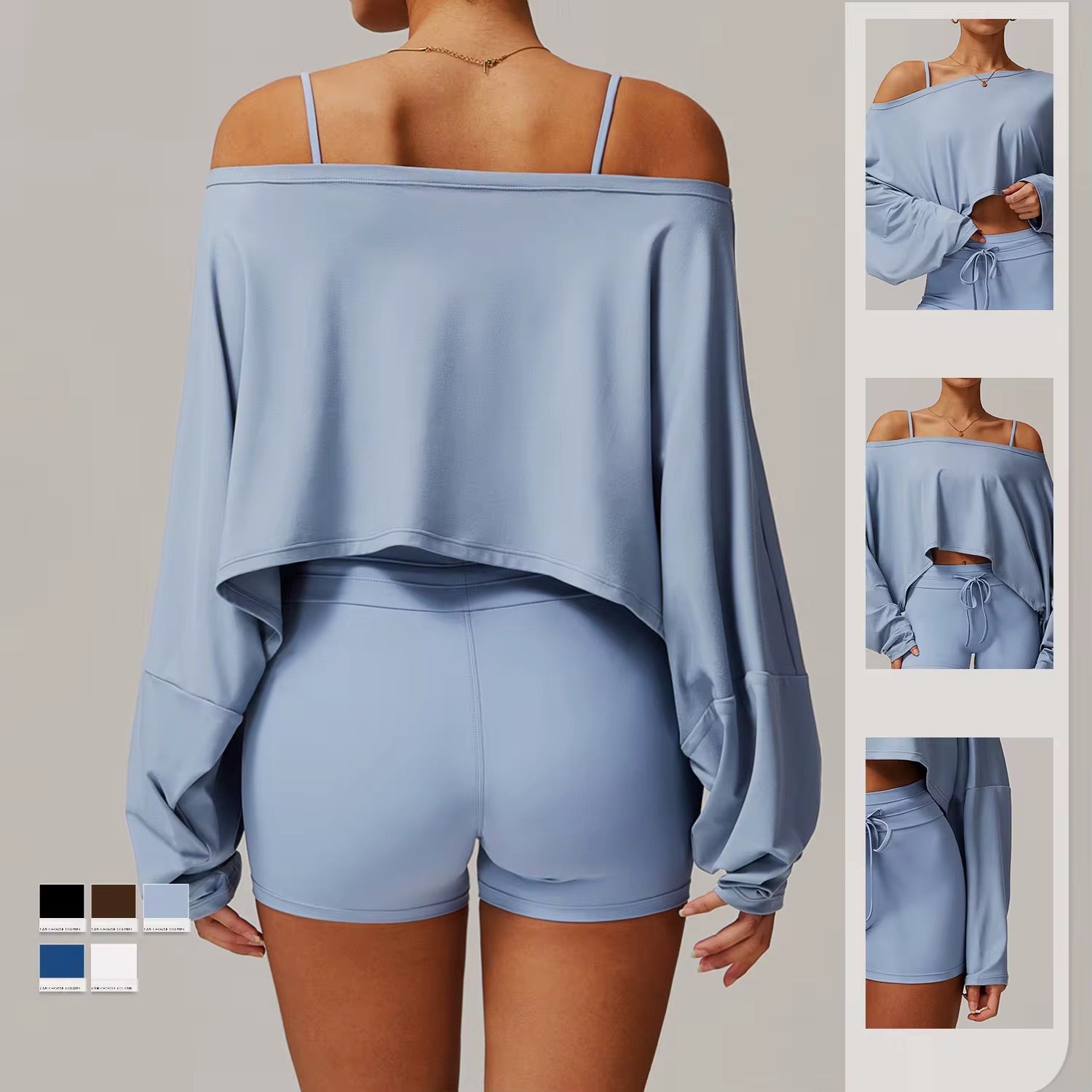 Flow Off-Shoulder Long Sleeve Crop Top