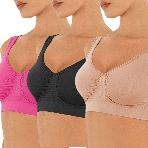 Seamless Shaping Support Bra with Wide Back