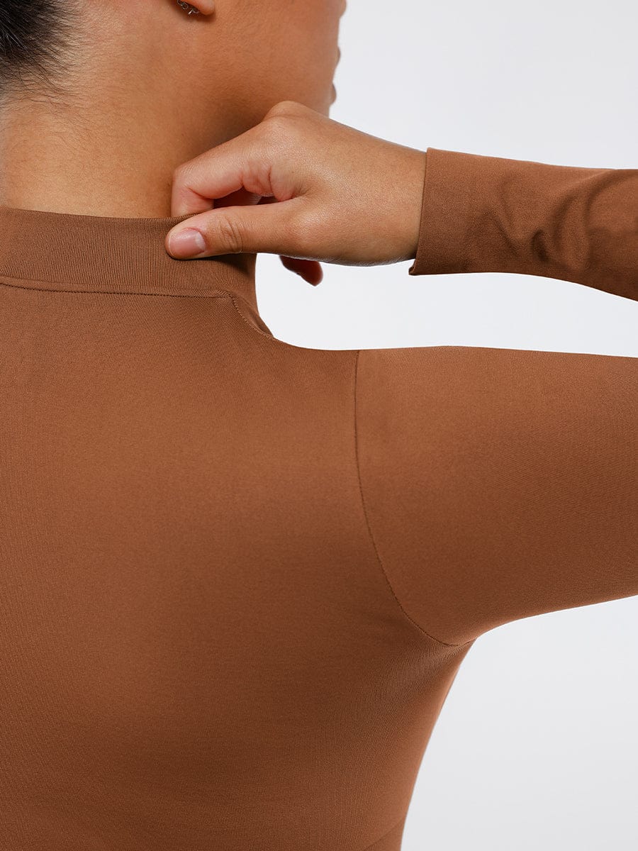 Seamless Long Sleeve Zipper Thong Bodysuit – Sculpting Fit
