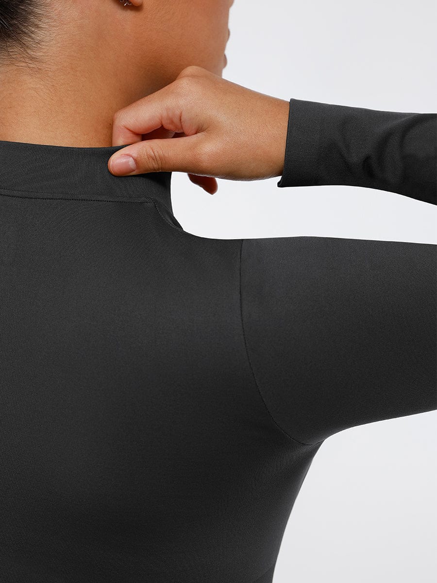Seamless Long Sleeve Zipper Thong Bodysuit – Sculpting Fit