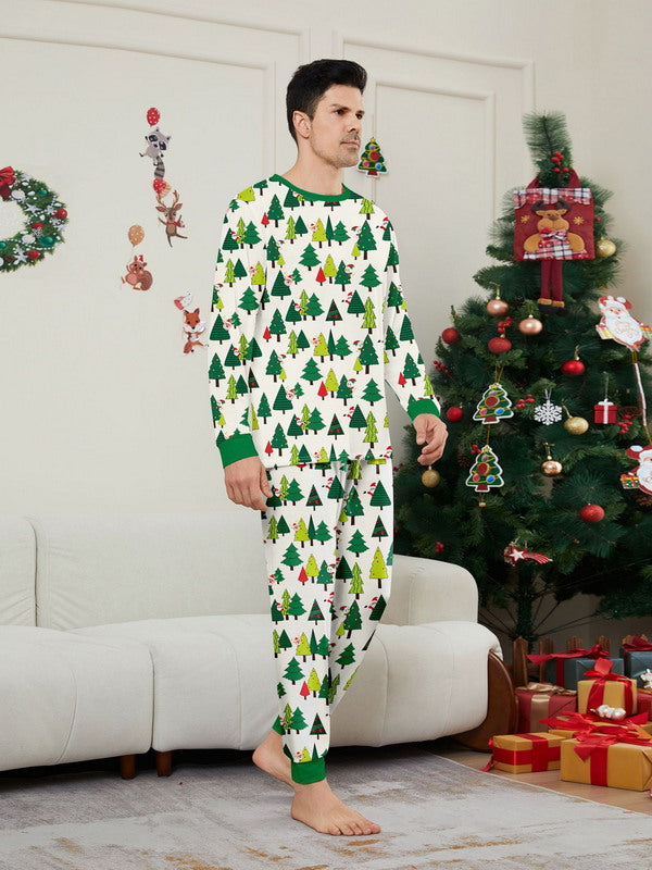 Matching Merry Christmas Trees Print Cozy and Festive Christmas Pajamas for the Whole Family