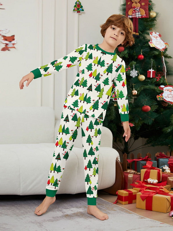 Matching Merry Christmas Trees Print Cozy and Festive Christmas Pajamas for the Whole Family
