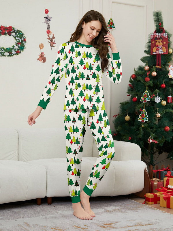 Matching Merry Christmas Trees Print Cozy and Festive Christmas Pajamas for the Whole Family