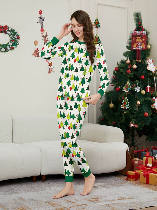Matching Merry Christmas Trees Print Cozy and Festive Christmas Pajamas for the Whole Family