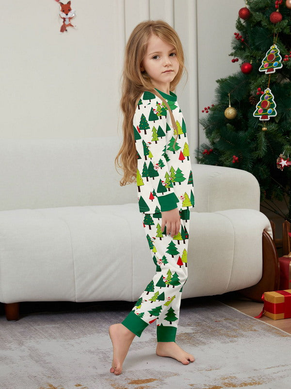 Matching Merry Christmas Trees Print Cozy and Festive Christmas Pajamas for the Whole Family