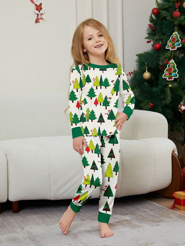 Matching Merry Christmas Trees Print Cozy and Festive Christmas Pajamas for the Whole Family