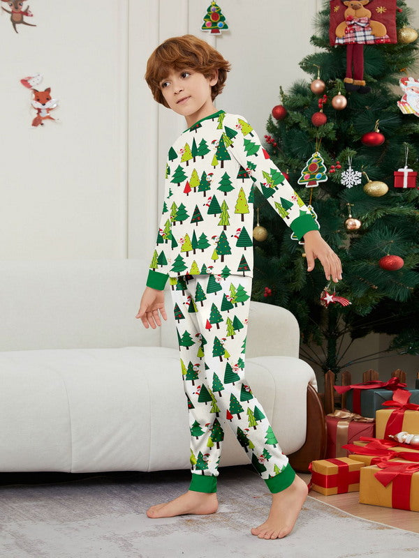 Matching Merry Christmas Trees Print Cozy and Festive Christmas Pajamas for the Whole Family