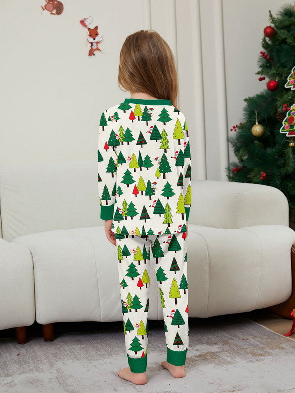 Matching Merry Christmas Trees Print Cozy and Festive Christmas Pajamas for the Whole Family