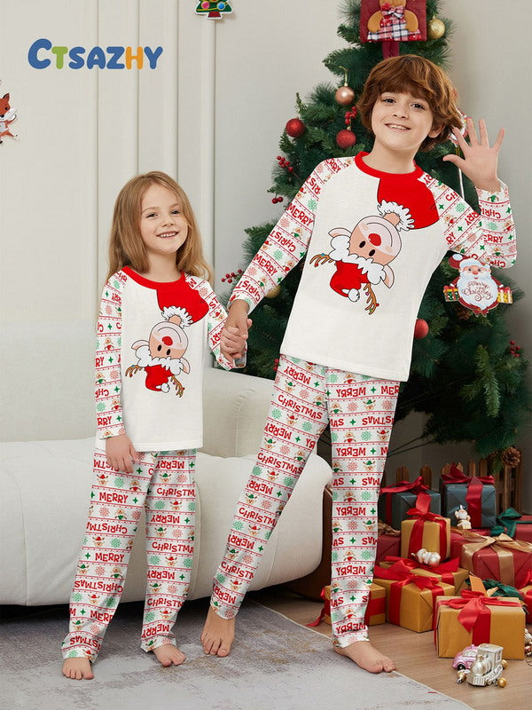 Matching Merry Christmas Santa Print Cozy and Festive Christmas Pajamas for the Whole Family