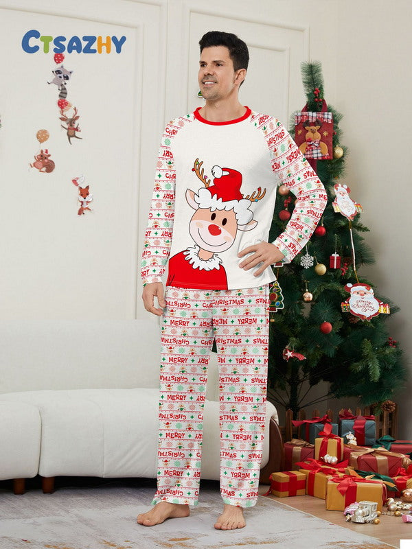 Matching Merry Christmas Santa Print Cozy and Festive Christmas Pajamas for the Whole Family