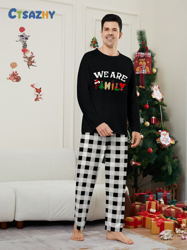 Matching Merry Christmas We Are Family Print Cozy and Festive Christmas Pajamas for the Whole Family