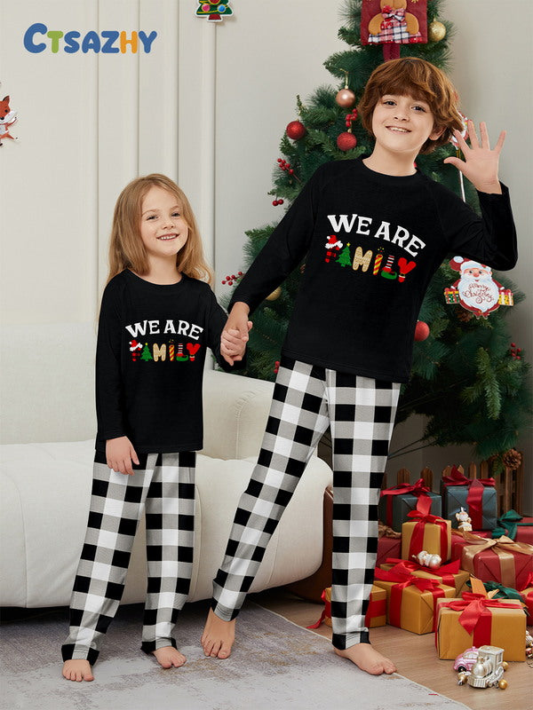 Matching Merry Christmas We Are Family Print Cozy and Festive Christmas Pajamas for the Whole Family