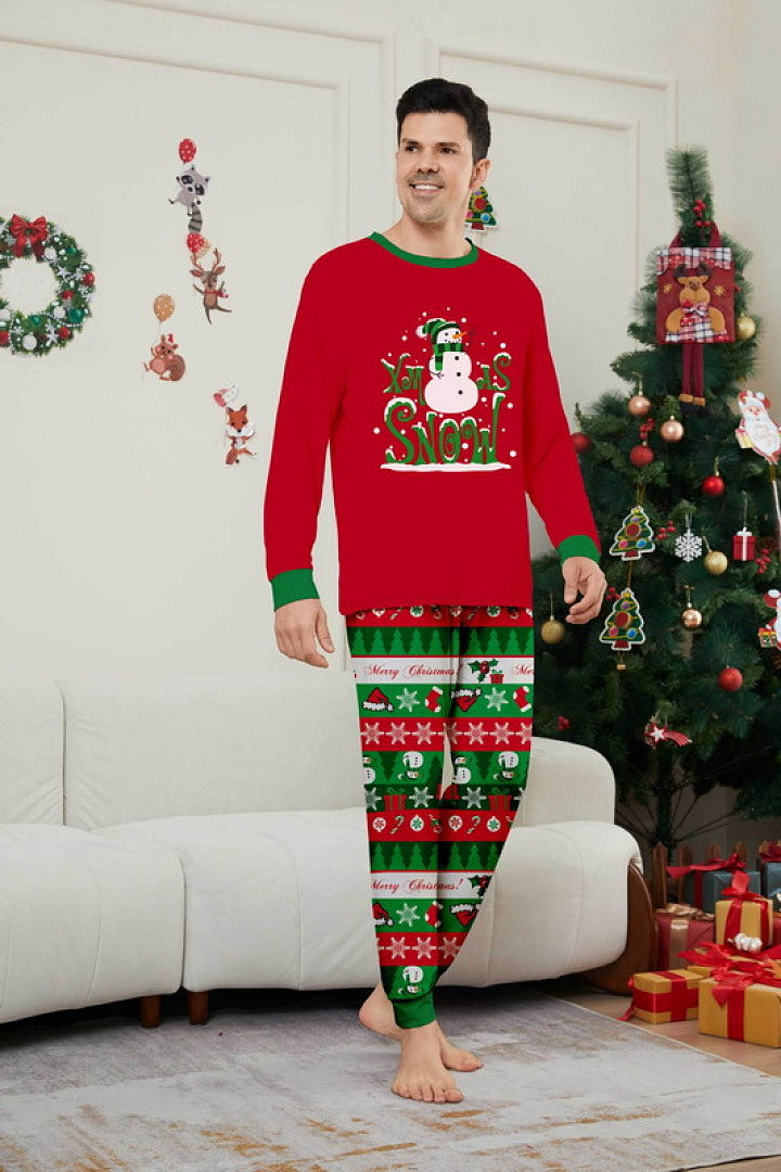 Merry Christmas Snowman Family Pajama Set