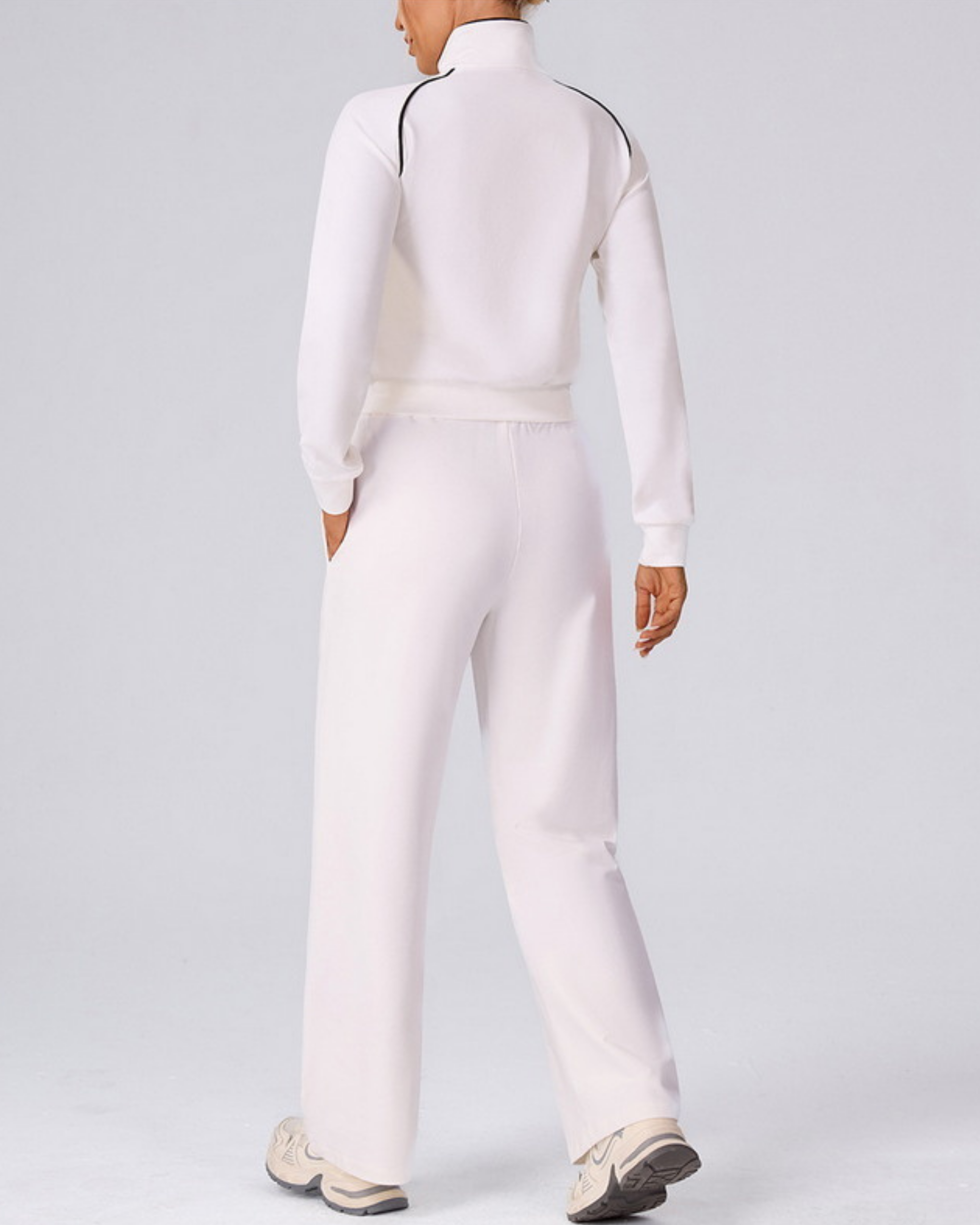 Modern Active Contrast Zip Lounge Set
