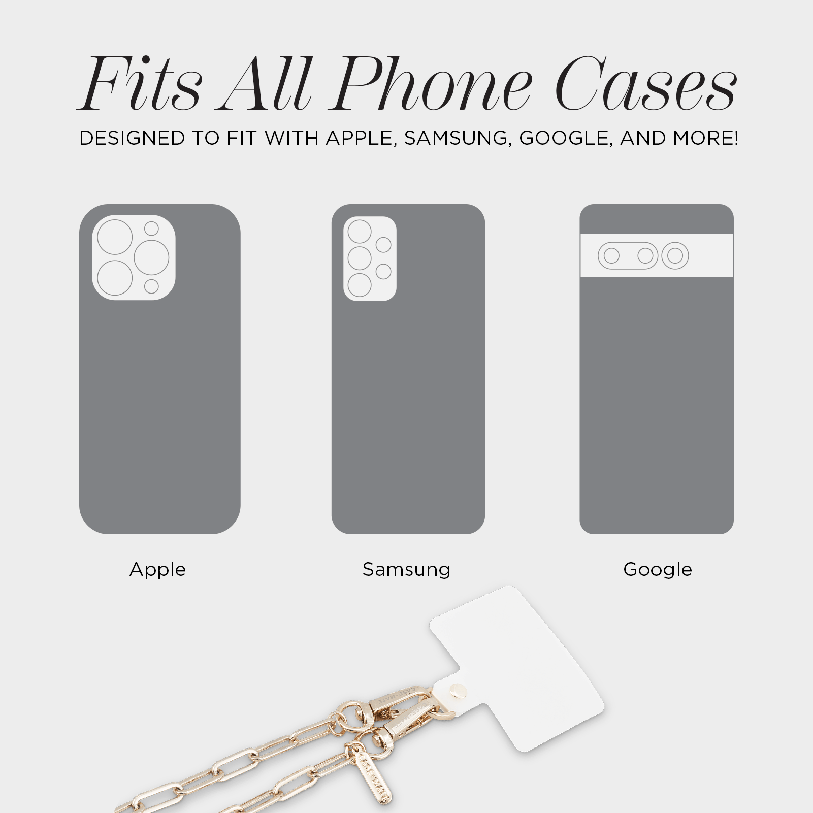 Gold Chain/Black Leather Phone Crossbody: Gold/Black