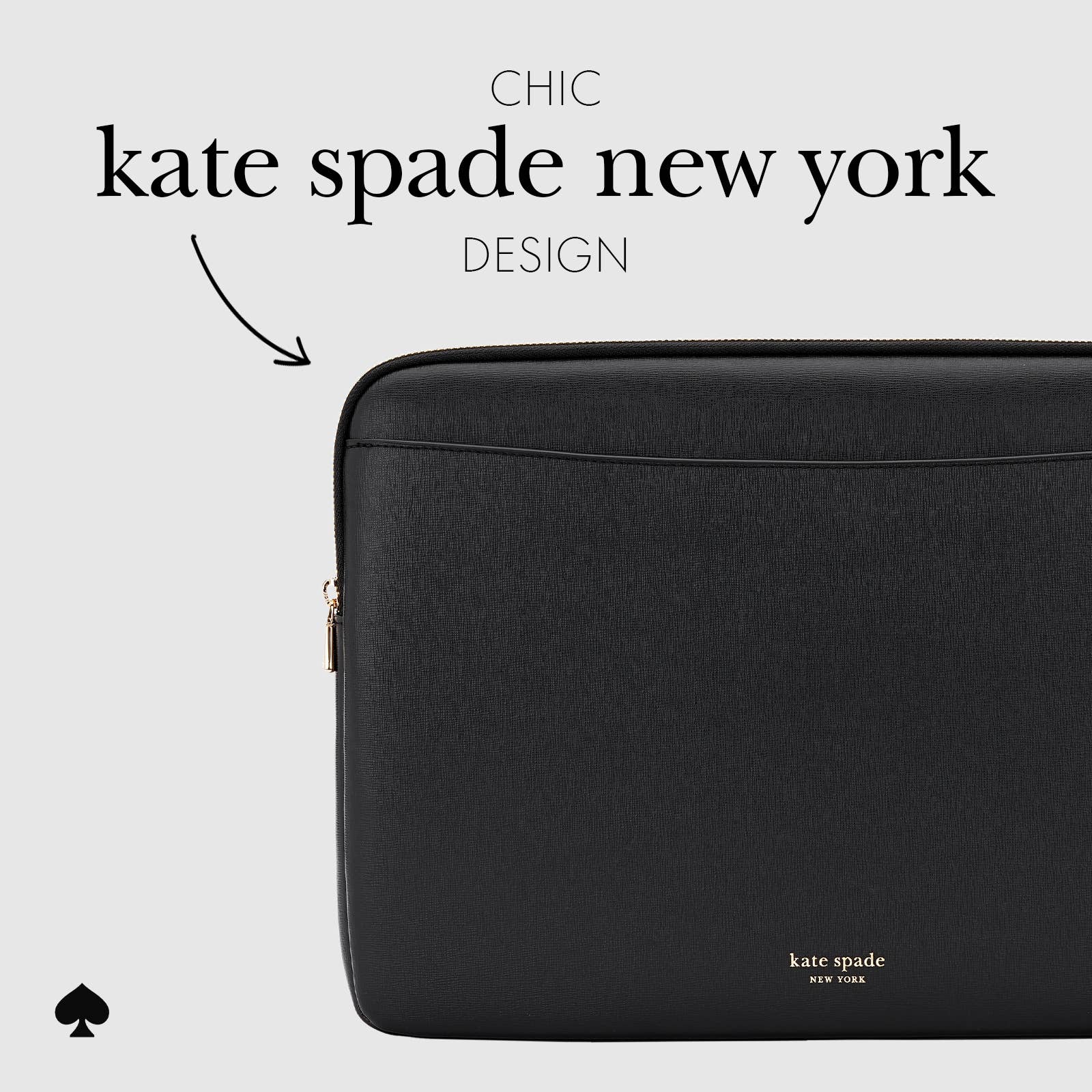 Kate spade new york Laptop Sleeve 14" Black Saffiano: Black