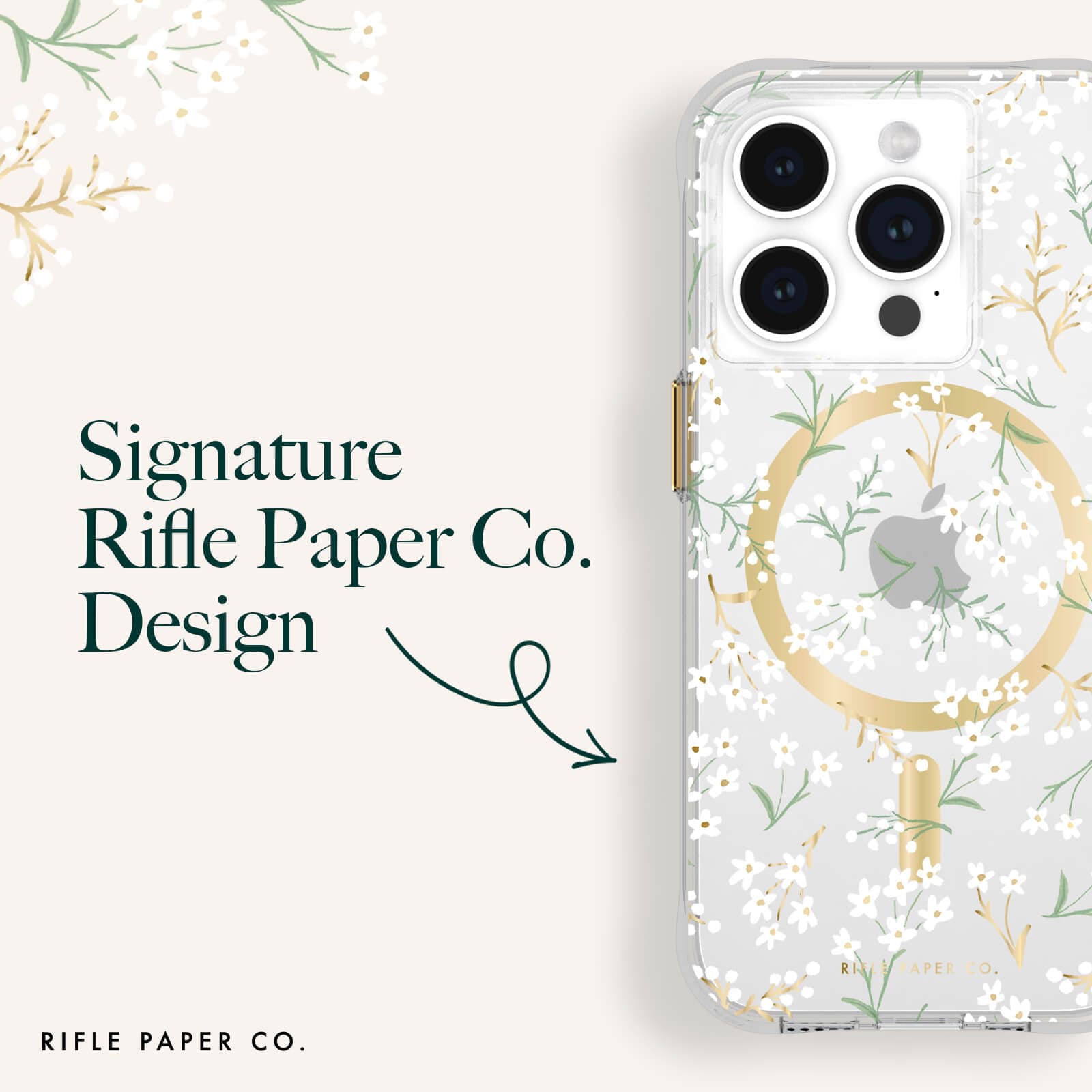 Rifle Paper Co. Petite Fleurs MagSafe - iPhone 15 Pro: Petite Fleurs