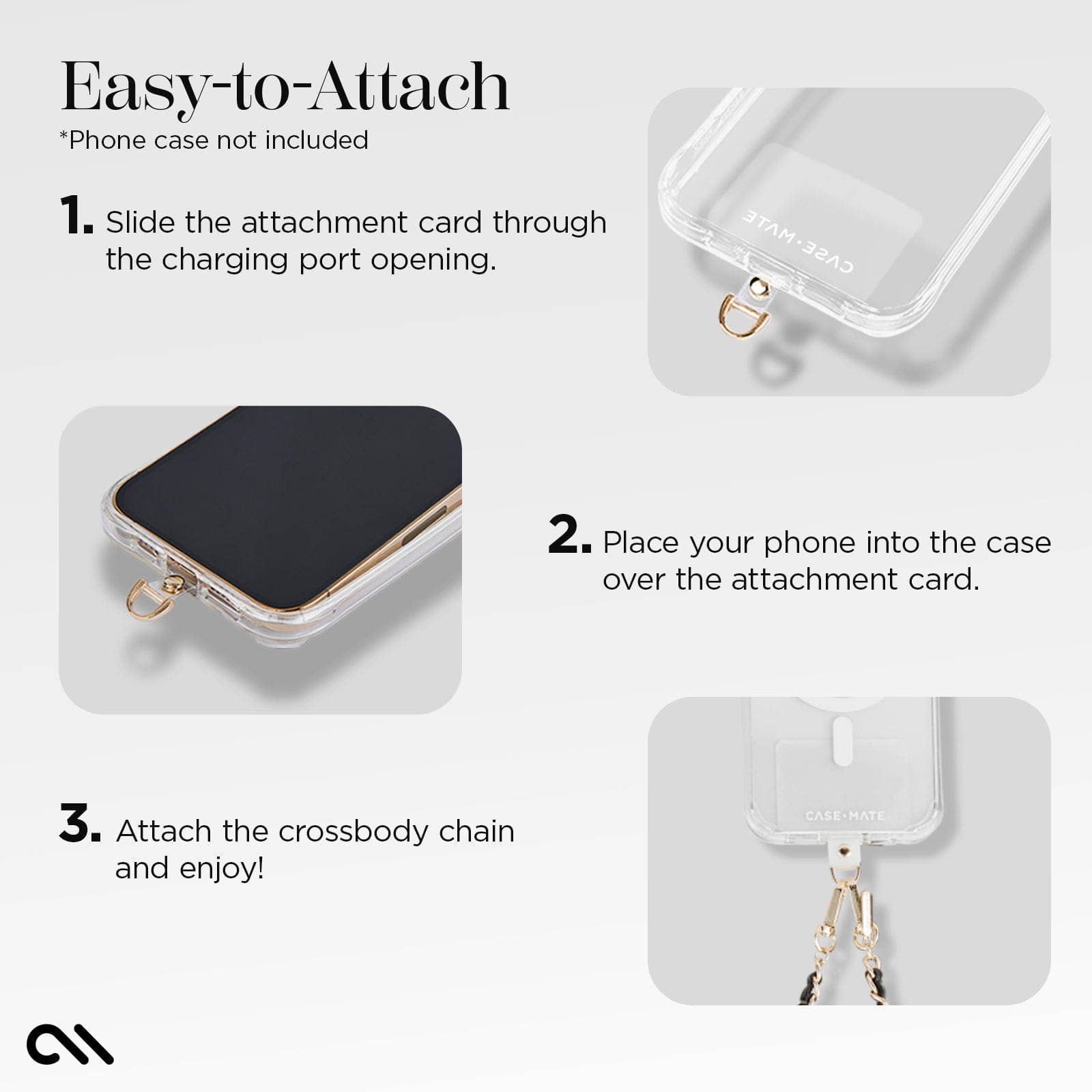 Gold Chain/Black Leather Phone Crossbody: Gold/Black