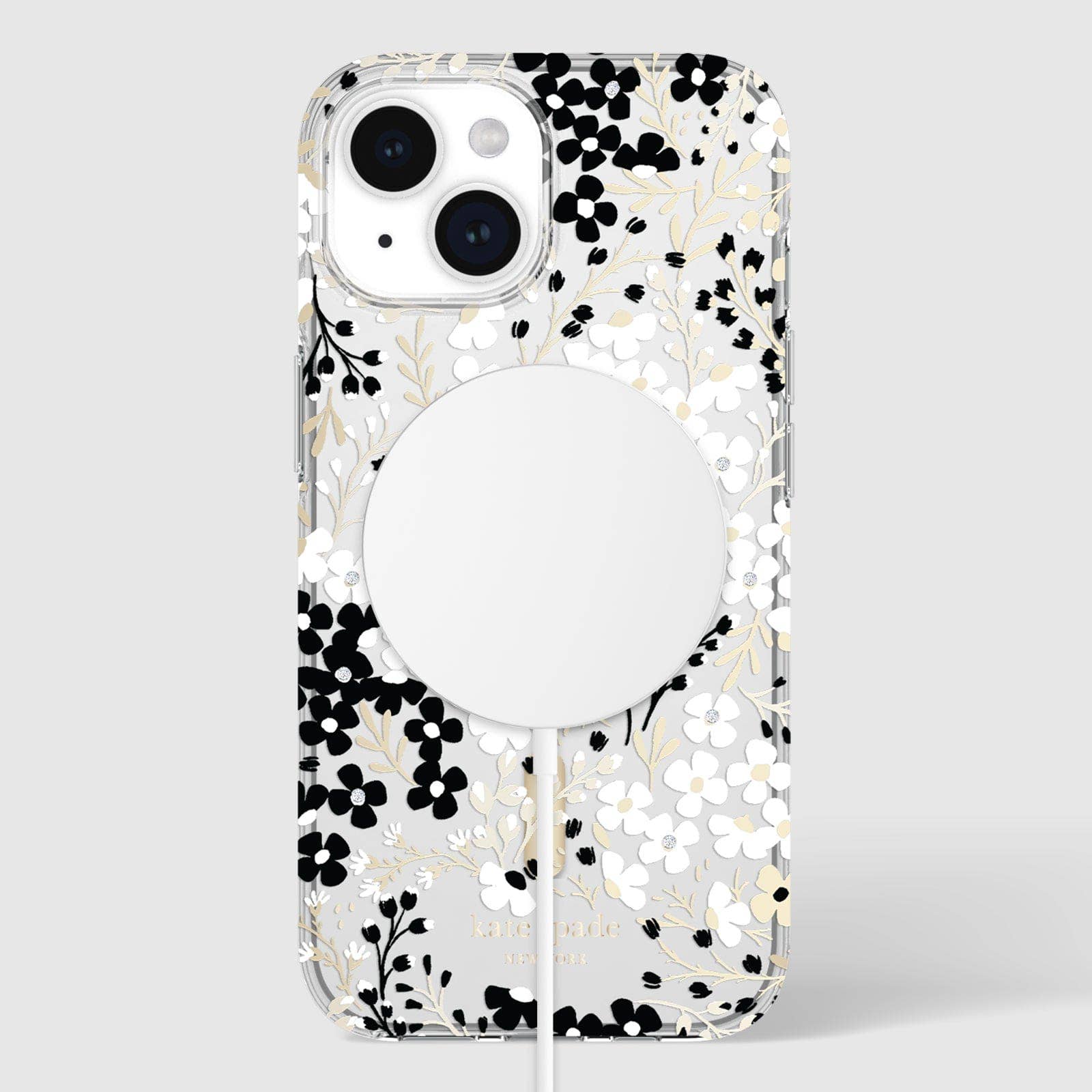 Kate spade new york iPhone 15/14/13 Black and White MagSafe: Multi Floral Black and White