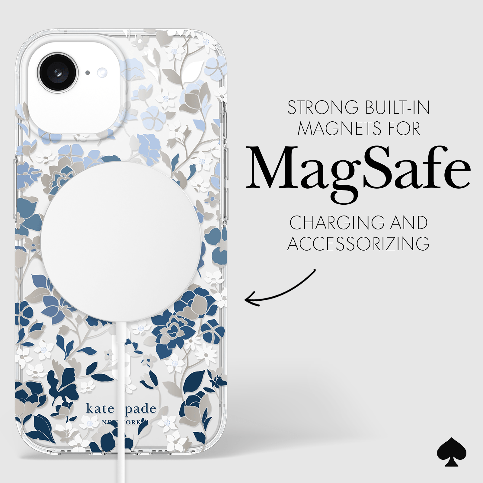 Kate spade new york iPhone 16e Flowerbed Blue MagSafe: Flowerbed Blue