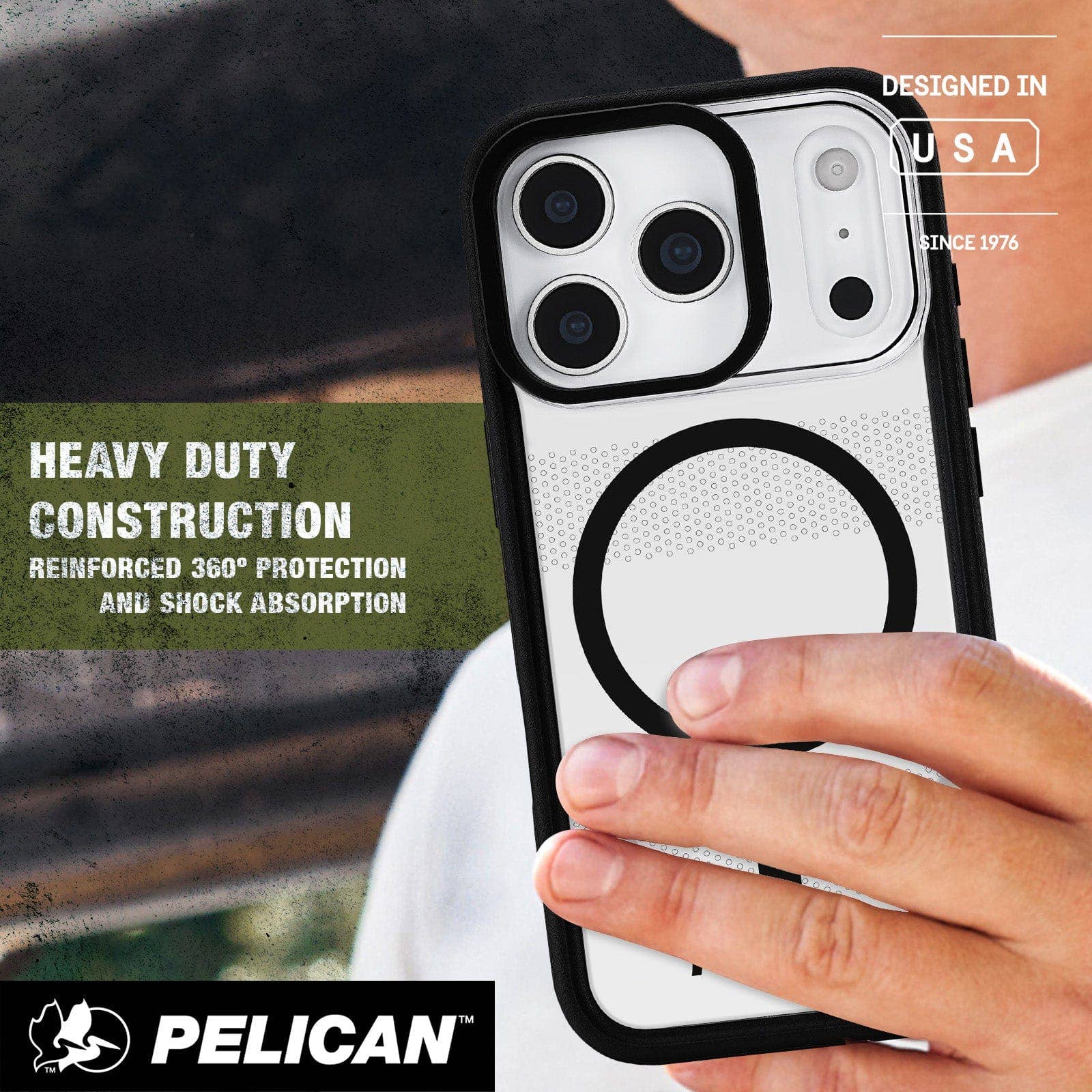 Pelican Protector Clear MagSafe w/ Stand - iPhone 17 Pro: Clear