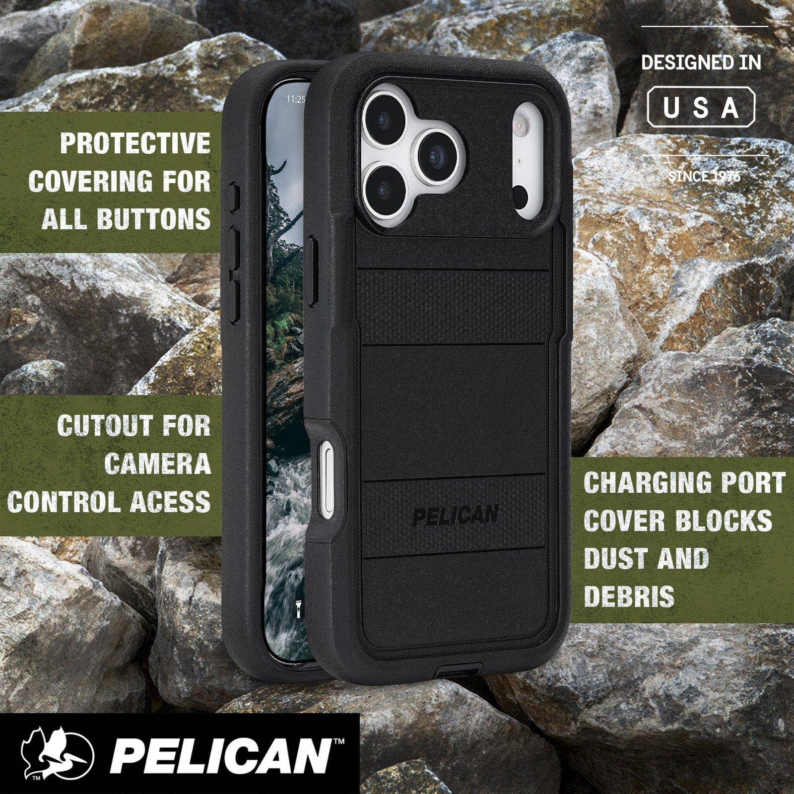 Pelican Voyager Black MagSafe - iPhone 17 Pro Max: Black