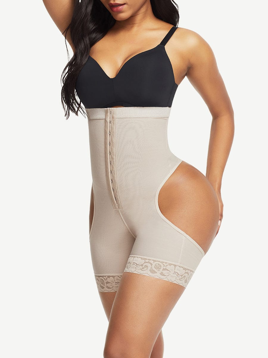 Flawlessly High Waist Open Butt Shapewear Shorts Stretchy-Modern Active