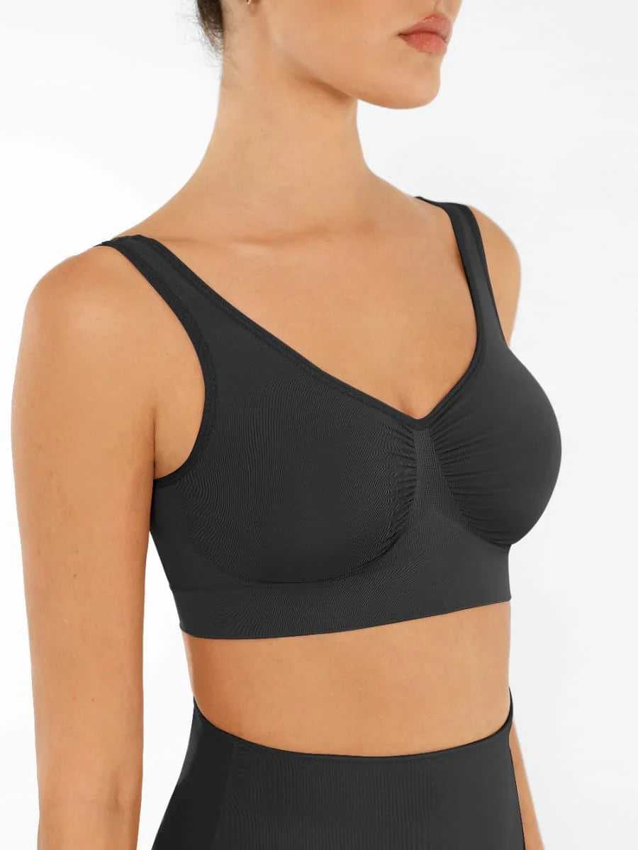 Seamless Shaping Support Bra with Wide Back