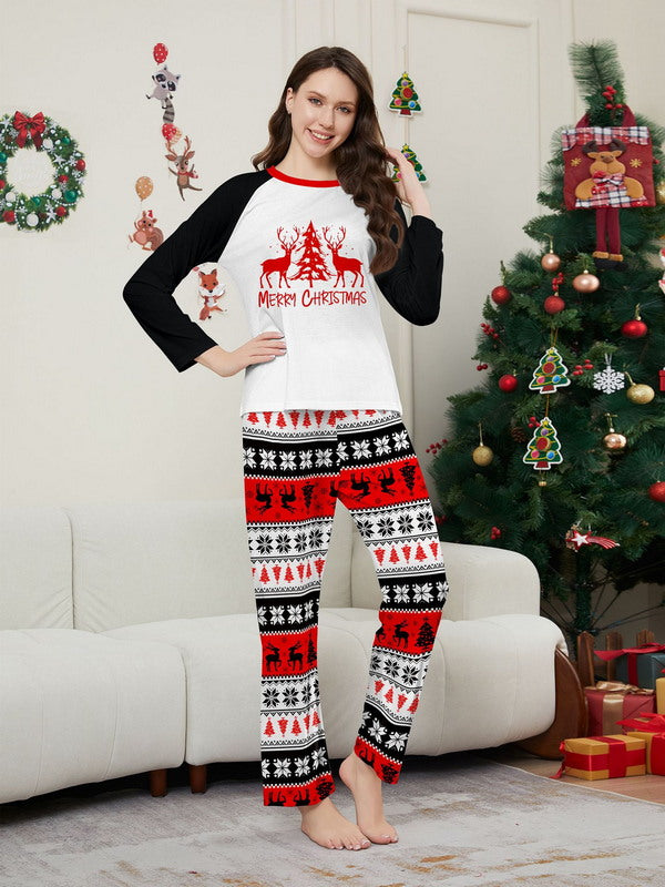 Matching Merry Christmas Reindeer Print Cozy and Festive Christmas Pajamas for the Whole Family