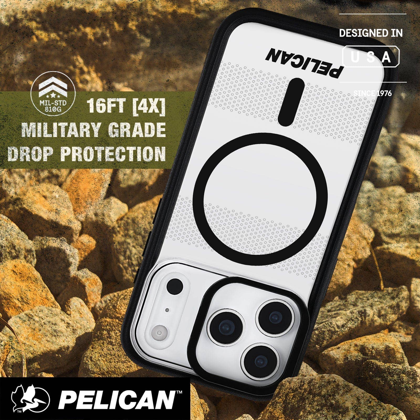 Pelican Protector Clear MagSafe w/ Stand - iPhone 17 Pro: Clear
