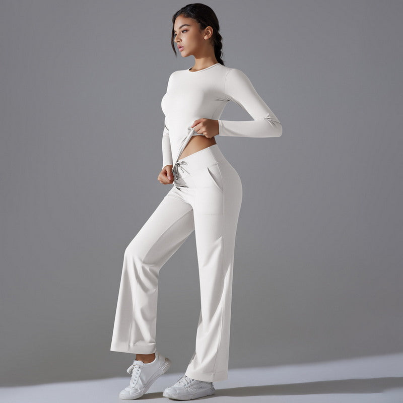 Yoga Set with Long Sleeve Top and Pants