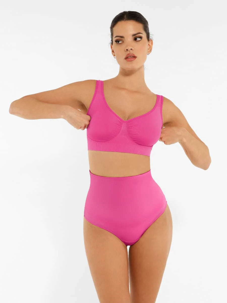 Seamless Shaping Support Bra with Wide Back