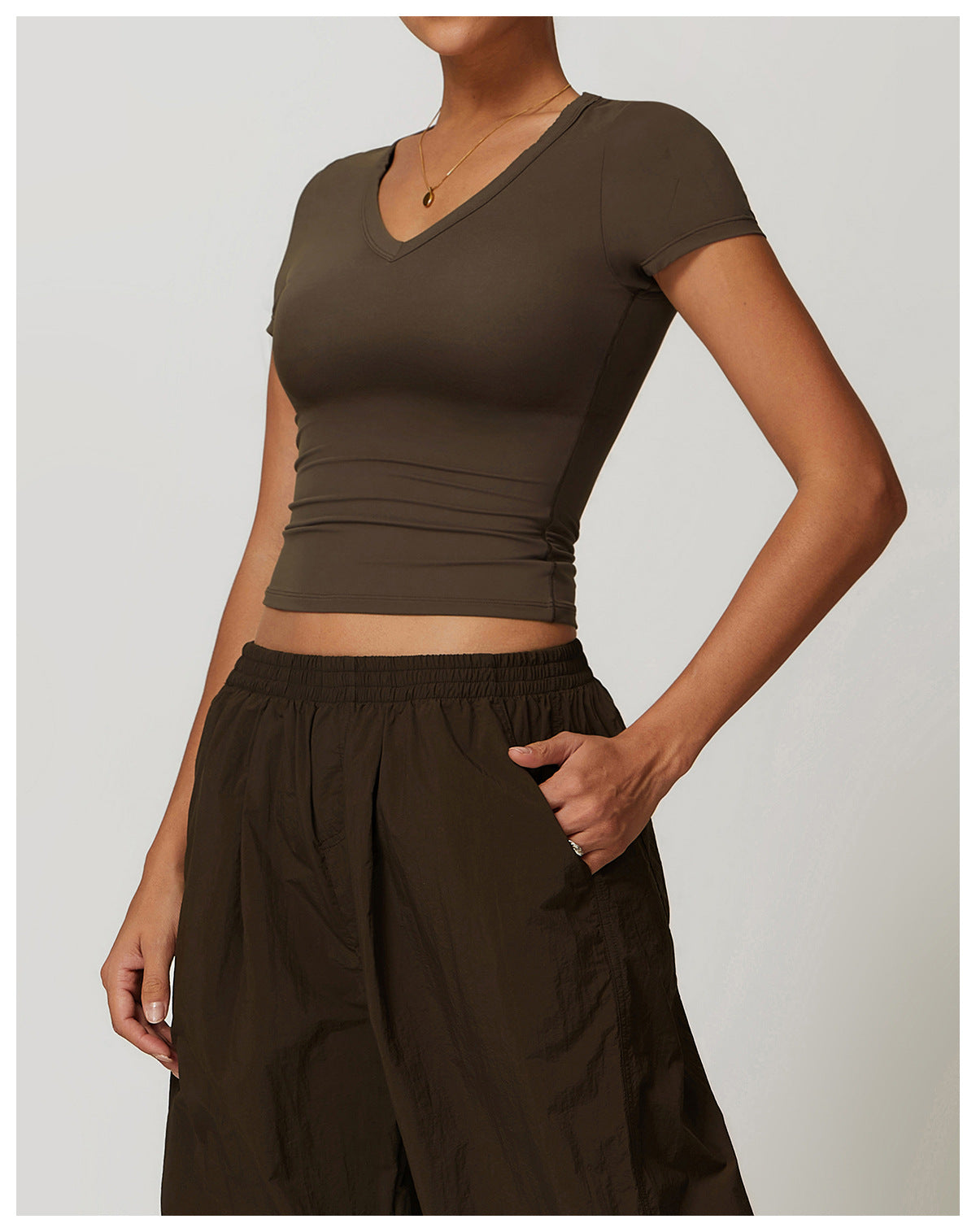 Yoga Sports Top and Cargo Pants Set