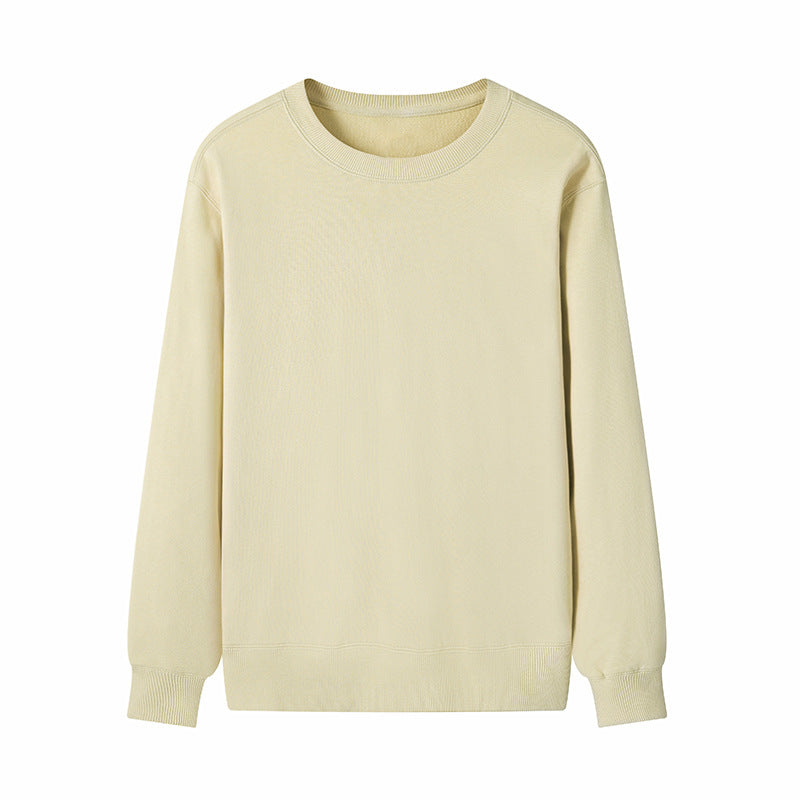 Solid Color 100% Cotton Crewneck Pullover