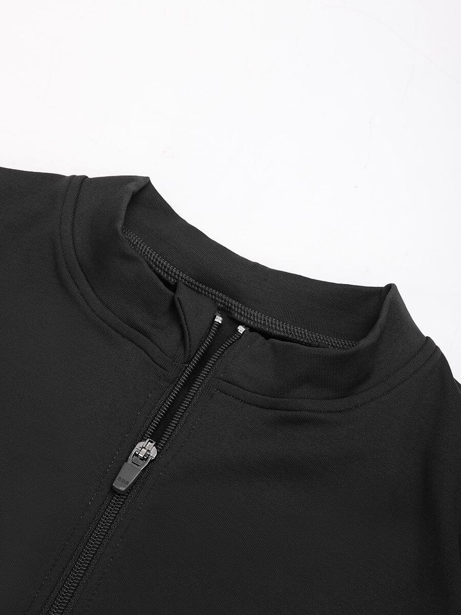 Seamless Full Zipper Running Top with Thumb Holes