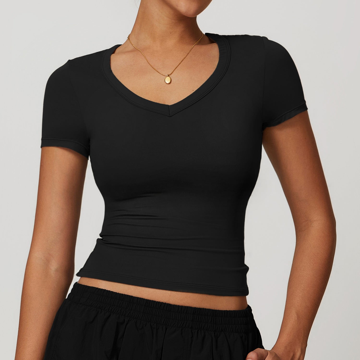 V-Neck Sports Crop Top