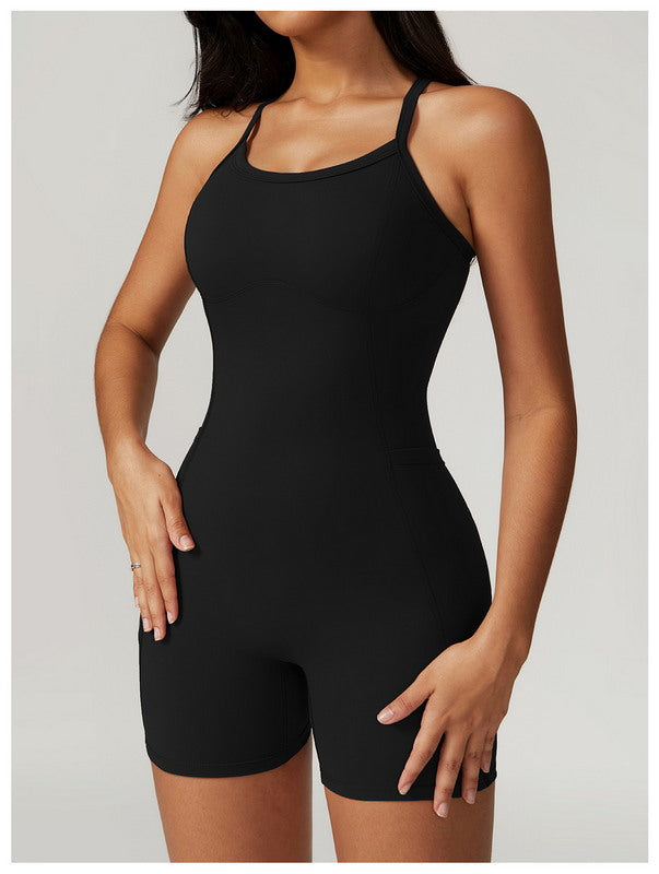 Modern Active Quick Dry Active Romper With Pockets