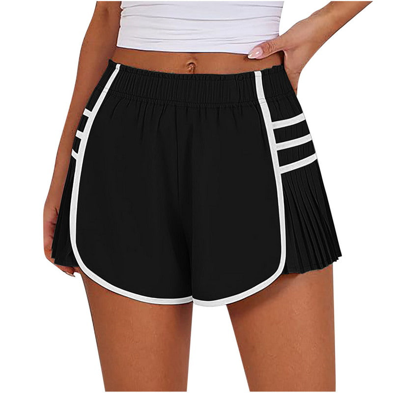 Modern Active High Waist Pleated Sports Shorts