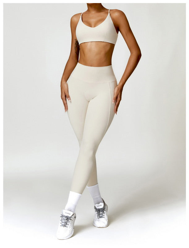 Modern Active Seamless 2-Piece Leggings  with Pockets Activewear Set