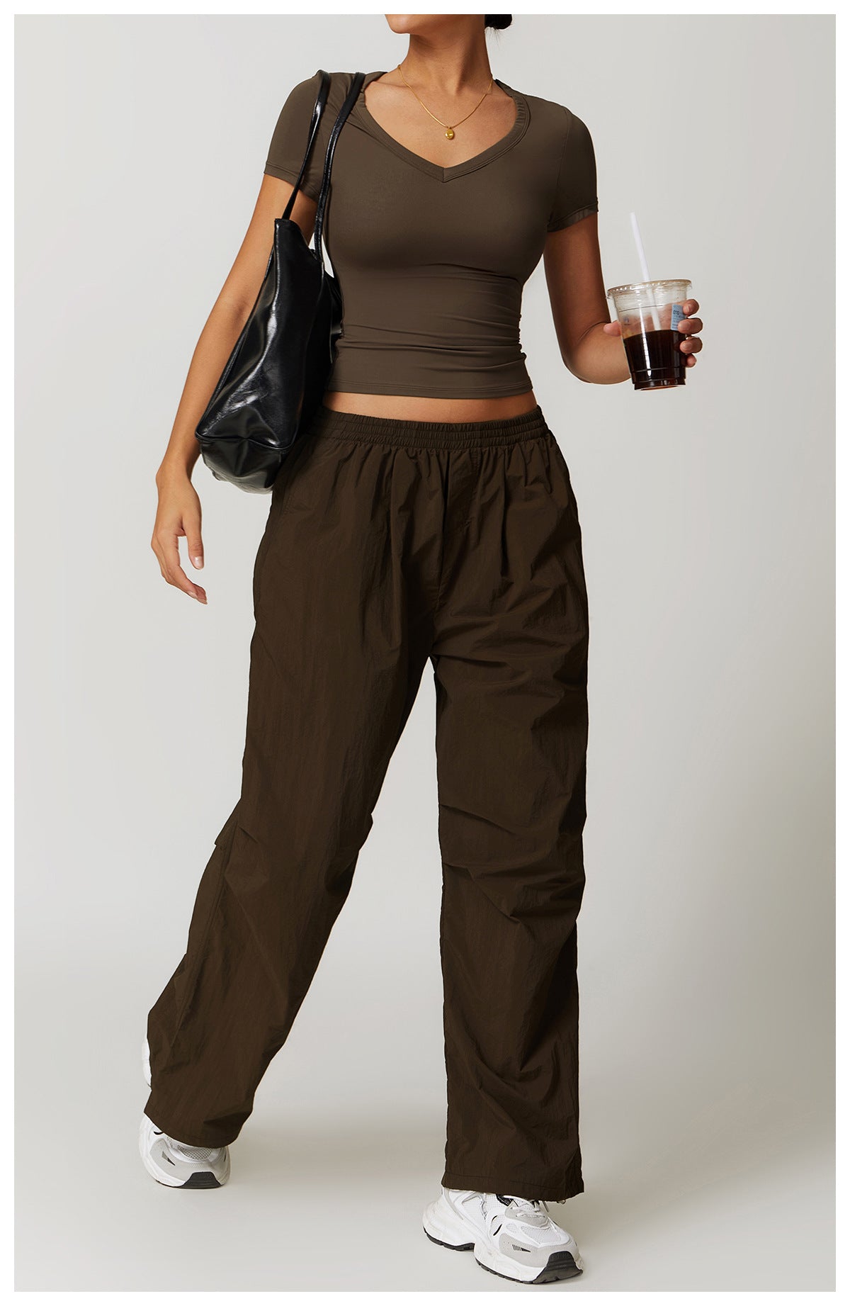 Yoga Sports Top and Cargo Pants Set