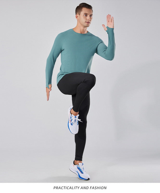 Men’s Plain Quick Dry Long Sleeve Running Shirt