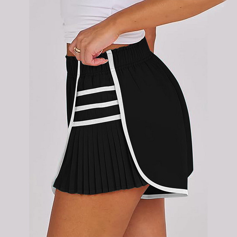 Modern Active High Waist Pleated Sports Shorts