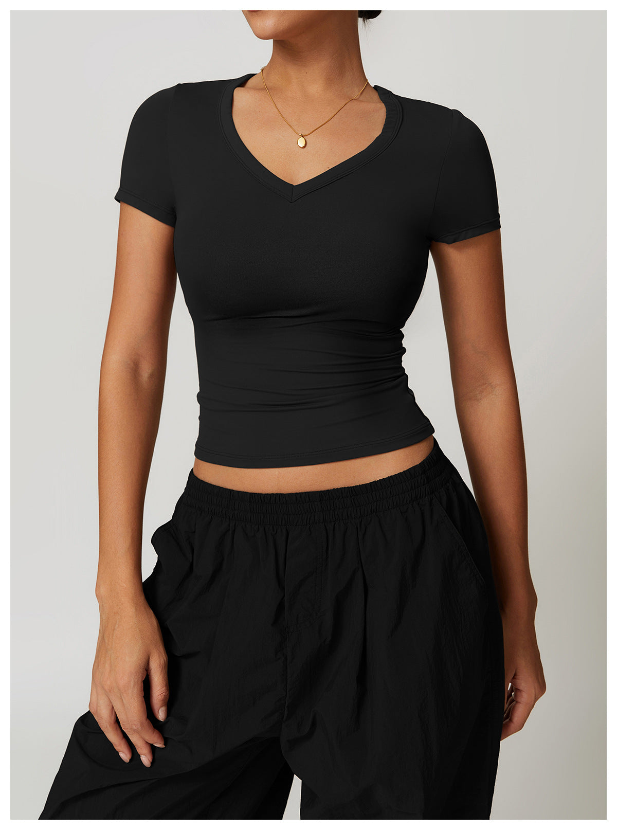 V-Neck Sports Crop Top