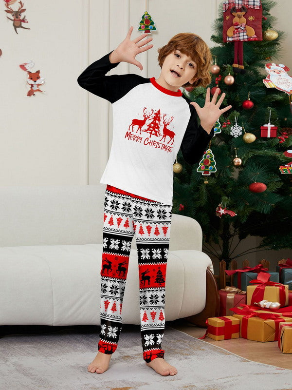 Matching Merry Christmas Reindeer Print Cozy and Festive Christmas Pajamas for the Whole Family