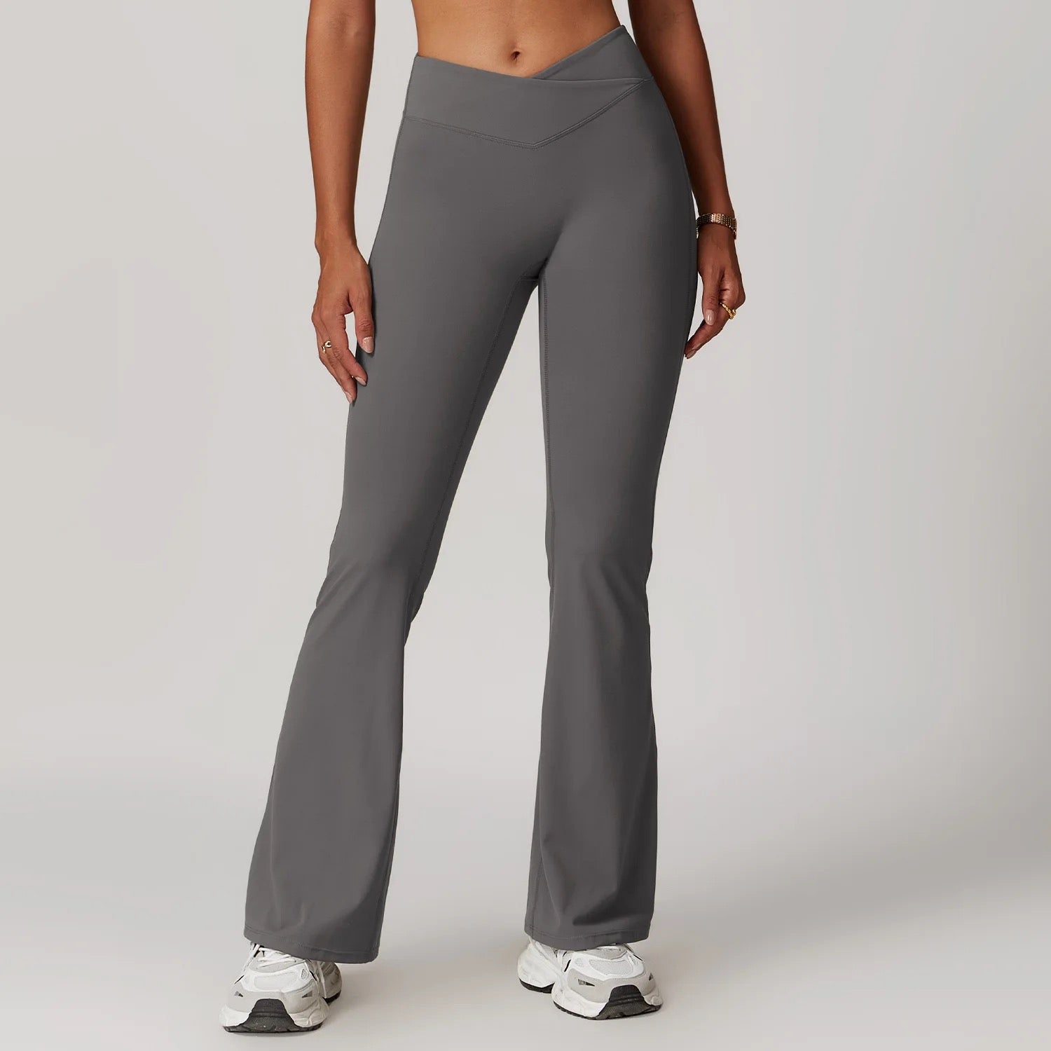 Flare Leggings with V-Band Waist